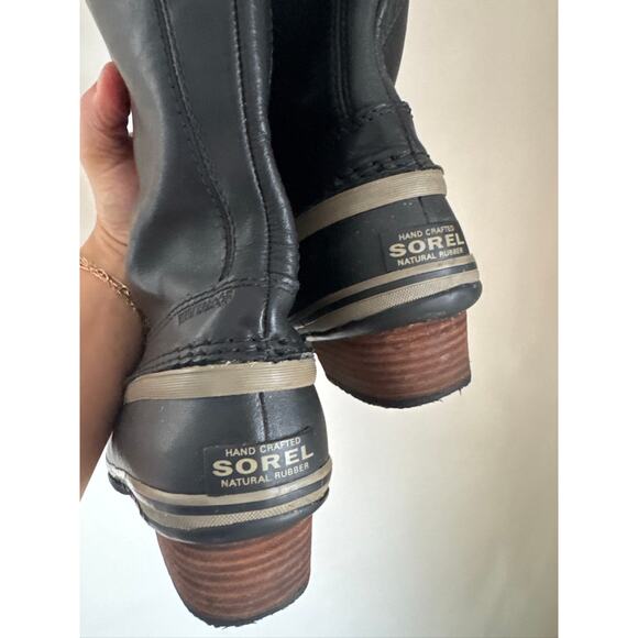 Sorel Women's Slimpack Riding Tall II Waterproof Boots in Black, Size 6.5 - Picture 4 of 7